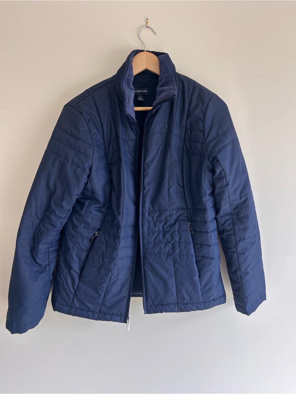 Lands' End Women’s Dark Navy Quilted Puffer Jacket